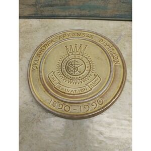Vintage Frankoma Trivet Plate Salvation Army OK AR Div Desert Gold 1890 - 1990